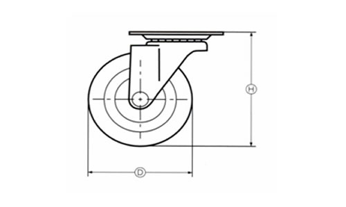 G型キャスター 単輪 プレートタイプ 旋回式の図面